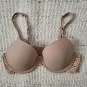 NWT SKIMS Fits Everybody Lace Wing T-Shirt Bra in Clay Size 34A